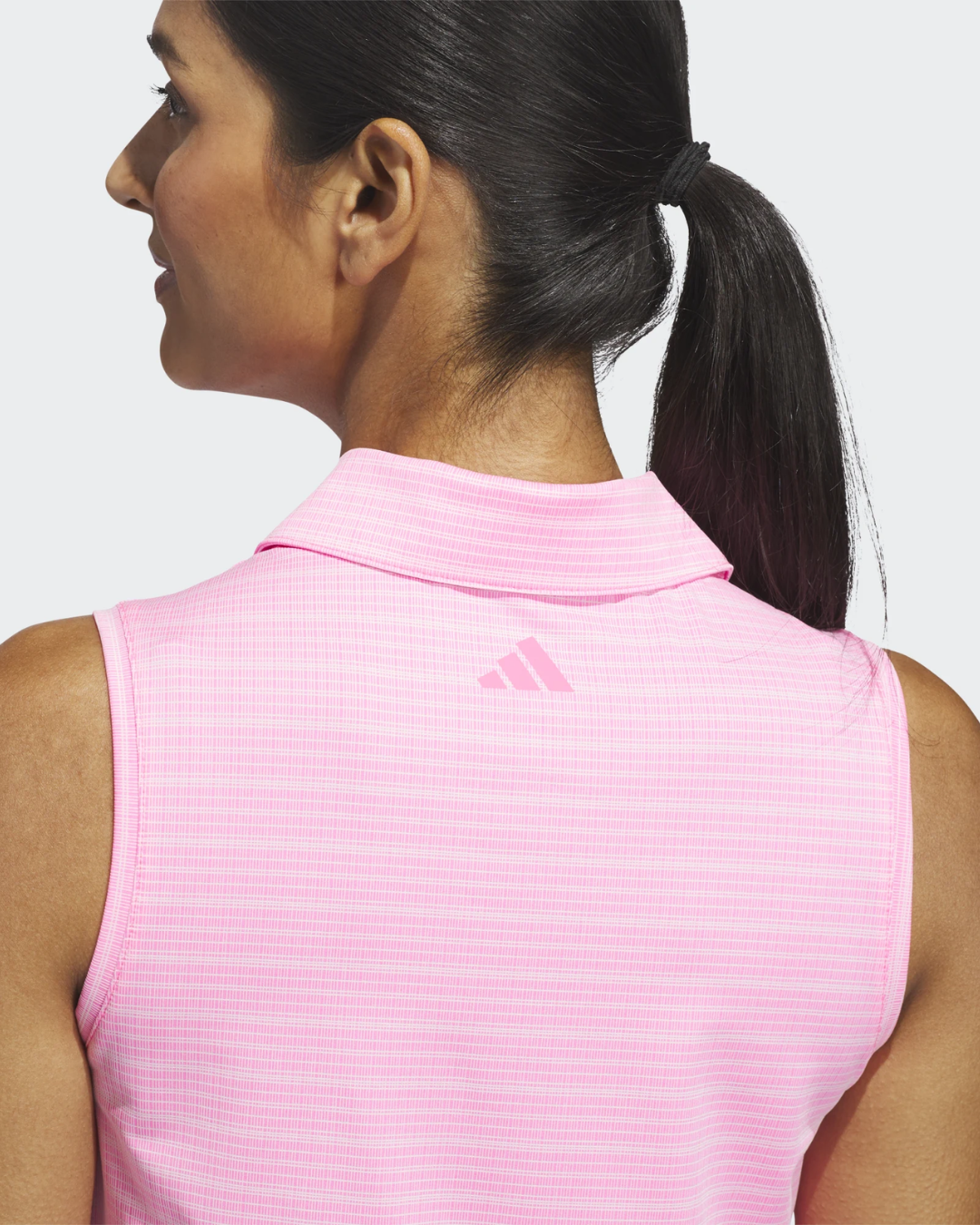 adidas Pink Jacquard Sleeveless Polo
