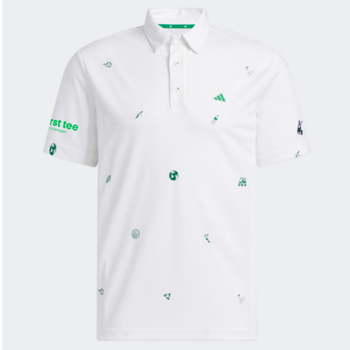 White adidas golf shirt hot sale