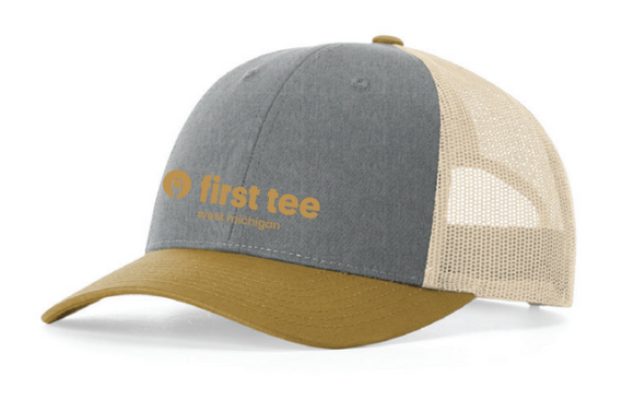 Richardson 115 Low-Profile Heather Grey/Birch/Amber Golf Trucker Hat