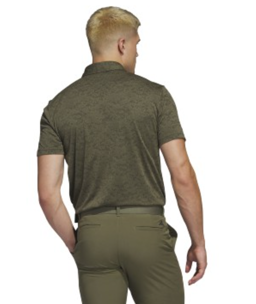 MENS TEXTURED JACQUARD POLO SHIRT - OLIVE