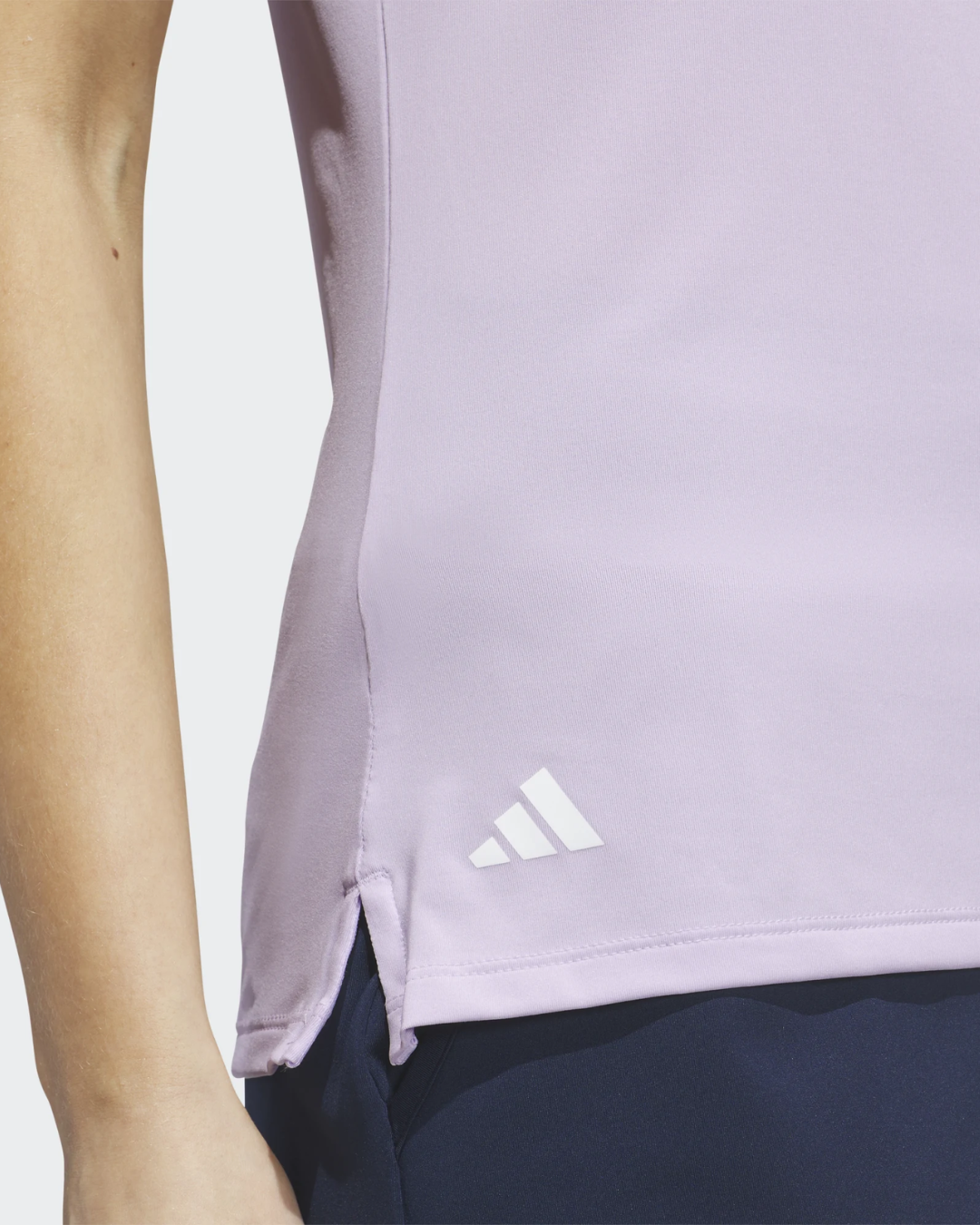 adidas Frosted Purple Solid Sleeveless Polo