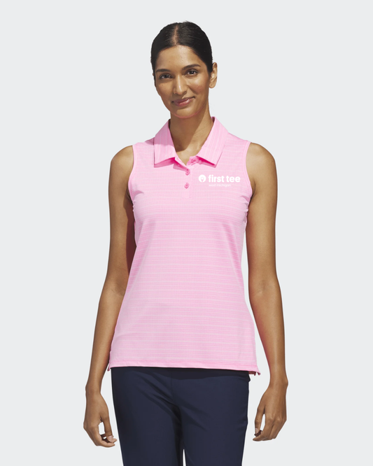 adidas Pink Jacquard Sleeveless Polo