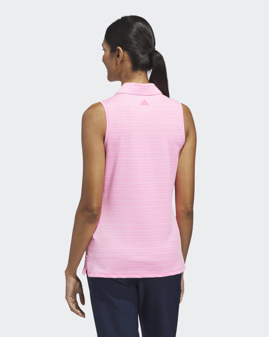adidas Pink Jacquard Sleeveless Polo