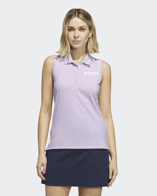adidas Frosted Purple Solid Sleeveless Polo