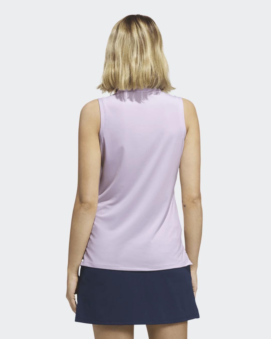 adidas Frosted Purple Solid Sleeveless Polo