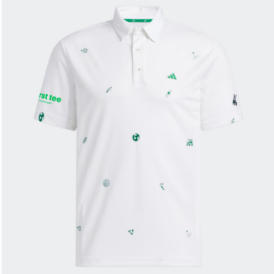 Adidas Men's Play Green Monogram Polo Shirt - XXL Only